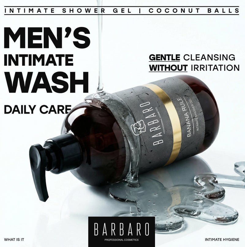 BARBARO Men’s Intimate Wash for Men | pH 7 Balanced Daily Cleanser | Banana Rule | Gentle Intimate Hygiene | 250 ml - Image 2